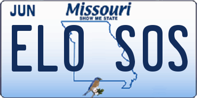 MO license plate EL0S0S