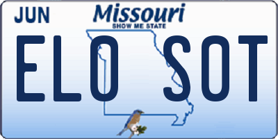 MO license plate EL0S0T