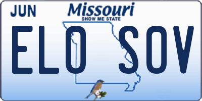 MO license plate EL0S0V