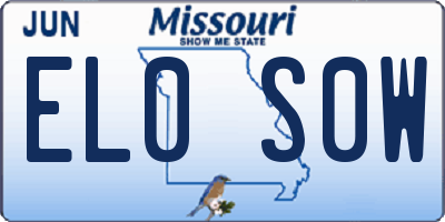 MO license plate EL0S0W