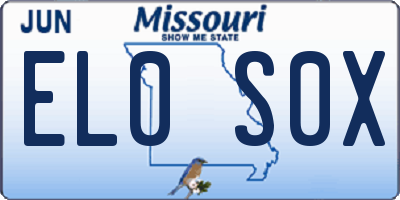 MO license plate EL0S0X