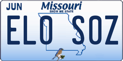 MO license plate EL0S0Z