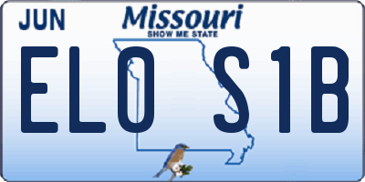 MO license plate EL0S1B