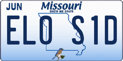 MO license plate EL0S1D