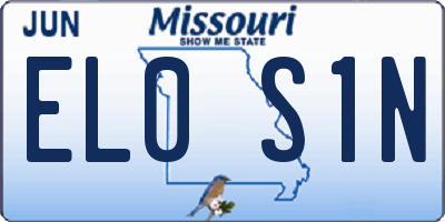MO license plate EL0S1N