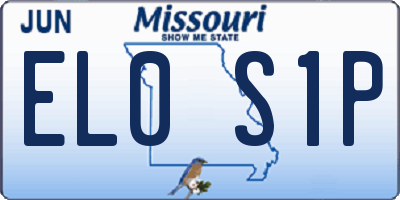 MO license plate EL0S1P