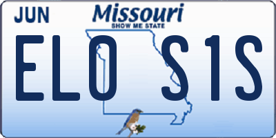 MO license plate EL0S1S