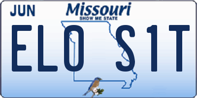 MO license plate EL0S1T