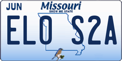 MO license plate EL0S2A