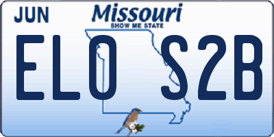 MO license plate EL0S2B
