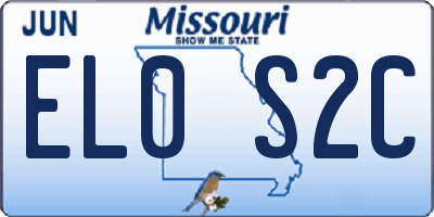 MO license plate EL0S2C