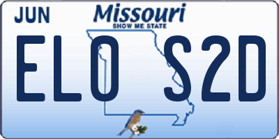 MO license plate EL0S2D