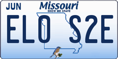 MO license plate EL0S2E