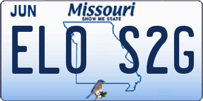 MO license plate EL0S2G