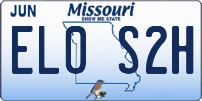 MO license plate EL0S2H