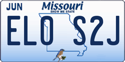 MO license plate EL0S2J