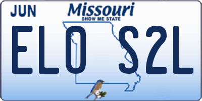 MO license plate EL0S2L