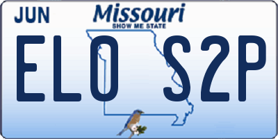 MO license plate EL0S2P