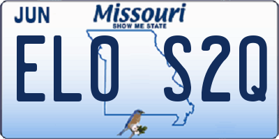 MO license plate EL0S2Q