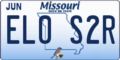 MO license plate EL0S2R
