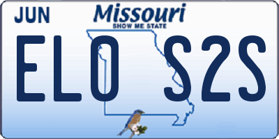 MO license plate EL0S2S