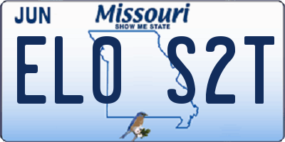 MO license plate EL0S2T