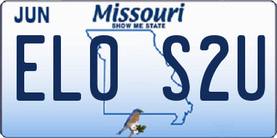 MO license plate EL0S2U