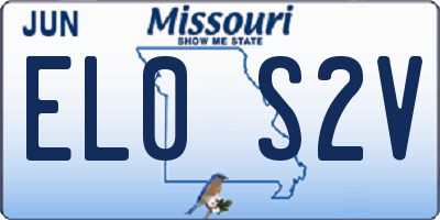 MO license plate EL0S2V