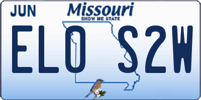 MO license plate EL0S2W