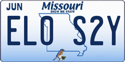 MO license plate EL0S2Y