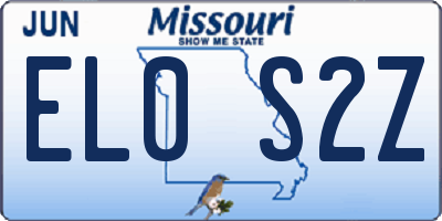 MO license plate EL0S2Z