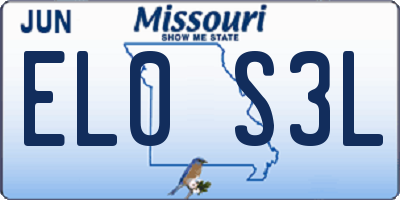 MO license plate EL0S3L