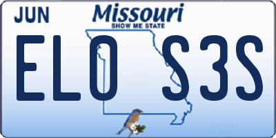 MO license plate EL0S3S