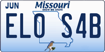 MO license plate EL0S4B