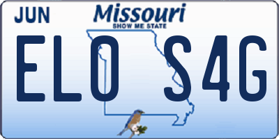MO license plate EL0S4G