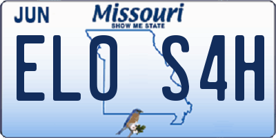 MO license plate EL0S4H