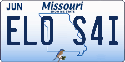 MO license plate EL0S4I