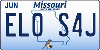 MO license plate EL0S4J