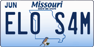 MO license plate EL0S4M