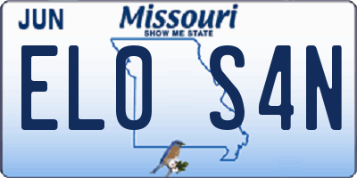 MO license plate EL0S4N