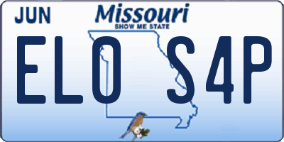 MO license plate EL0S4P