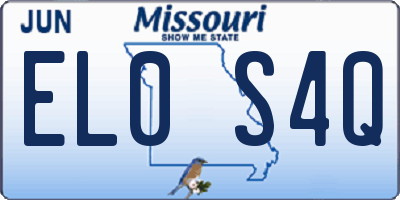 MO license plate EL0S4Q