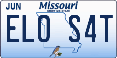 MO license plate EL0S4T
