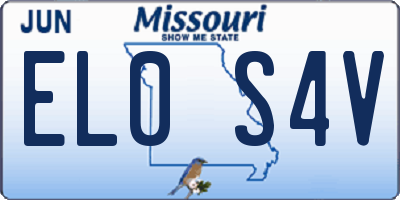 MO license plate EL0S4V