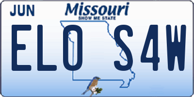 MO license plate EL0S4W