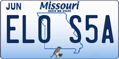 MO license plate EL0S5A