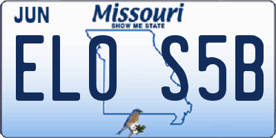 MO license plate EL0S5B