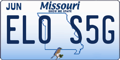 MO license plate EL0S5G