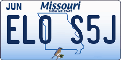 MO license plate EL0S5J