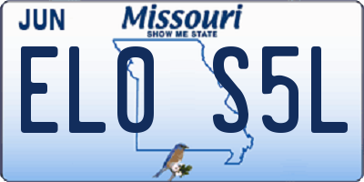MO license plate EL0S5L